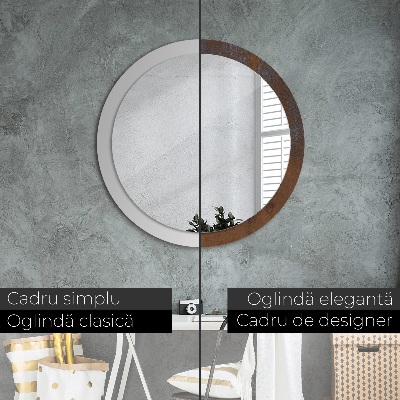 Miroir rond avec décoration Rustique métallique