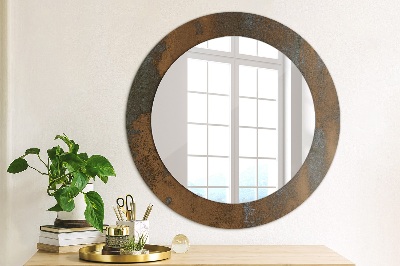 Miroir rond avec décoration Rustique métallique