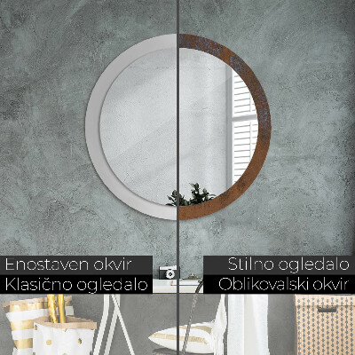 Miroir rond avec décoration Rustique métallique