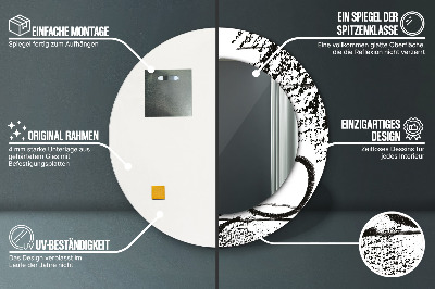 Miroir rond cadre imprimé Motif graffiti
