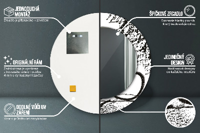 Miroir rond cadre imprimé Motif graffiti