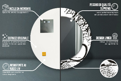 Miroir rond cadre imprimé Motif graffiti