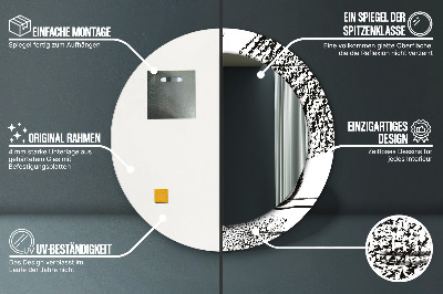 Miroir rond cadre imprimé Motif graffiti