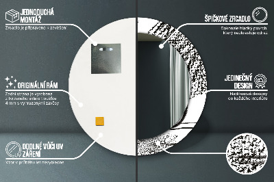 Miroir rond cadre imprimé Motif graffiti