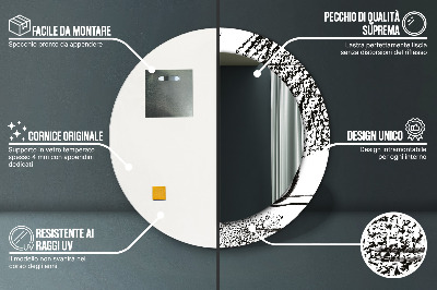 Miroir rond cadre imprimé Motif graffiti