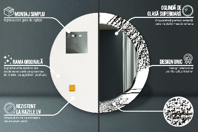 Miroir rond cadre imprimé Motif graffiti