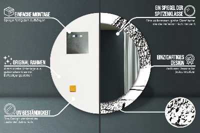 Miroir rond cadre imprimé Motif graffiti