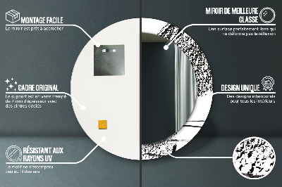 Miroir rond cadre imprimé Motif graffiti