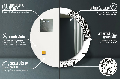 Miroir rond cadre imprimé Motif graffiti
