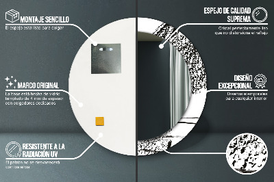 Miroir rond cadre imprimé Motif graffiti