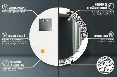 Miroir rond cadre imprimé Motif graffiti