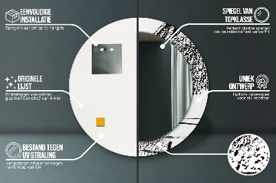 Miroir rond cadre imprimé Motif graffiti