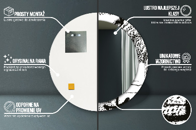 Miroir rond cadre imprimé Motif graffiti