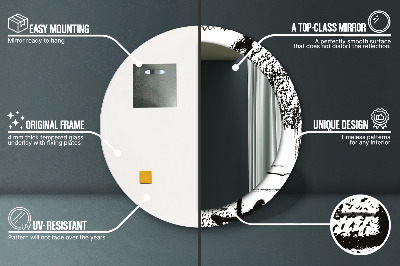 Miroir rond cadre imprimé Motif graffiti
