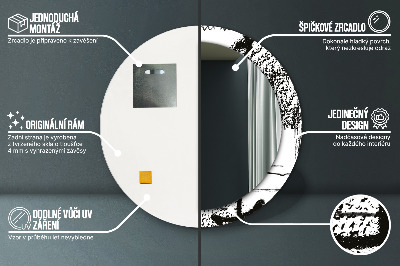 Miroir rond cadre imprimé Motif graffiti