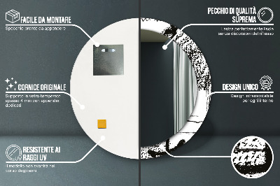 Miroir rond cadre imprimé Motif graffiti