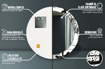 Miroir rond cadre imprimé Motif graffiti