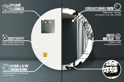Miroir rond cadre imprimé Motif graffiti