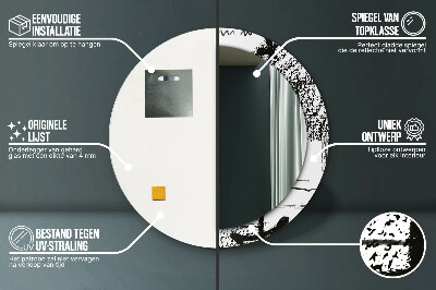 Miroir rond cadre imprimé Motif graffiti