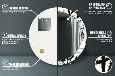 Miroir rond cadre imprimé Motif graffiti