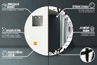 Miroir rond cadre imprimé Motif graffiti