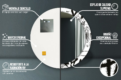 Miroir rond cadre imprimé Motif graffiti