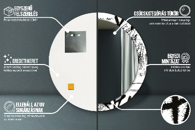 Miroir rond cadre imprimé Motif graffiti