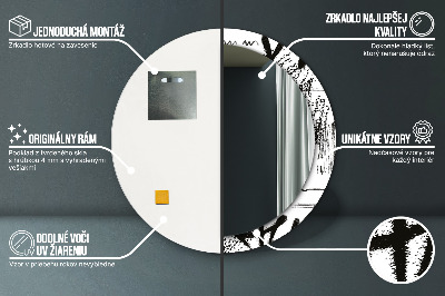 Miroir rond cadre imprimé Motif graffiti