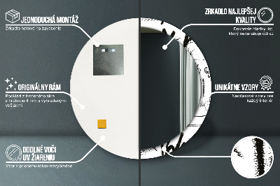 Miroir rond cadre imprimé Motif graffiti