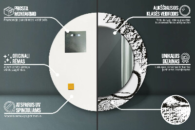 Miroir rond cadre imprimé Motif graffiti