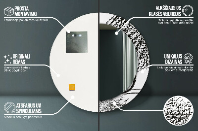 Miroir rond cadre imprimé Motif graffiti