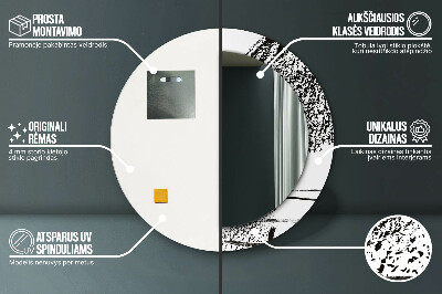 Miroir rond cadre imprimé Motif graffiti
