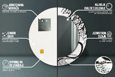 Miroir rond cadre imprimé Motif graffiti
