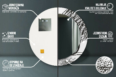 Miroir rond cadre imprimé Motif graffiti