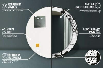 Miroir rond cadre imprimé Motif graffiti