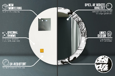Miroir rond cadre imprimé Motif graffiti