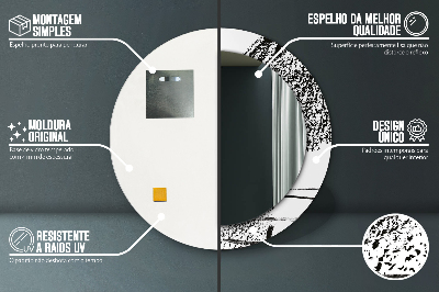 Miroir rond cadre imprimé Motif graffiti