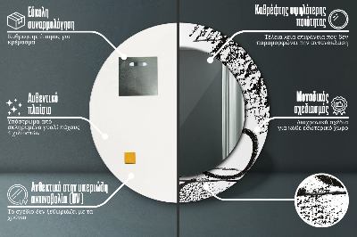 Miroir rond cadre imprimé Motif graffiti