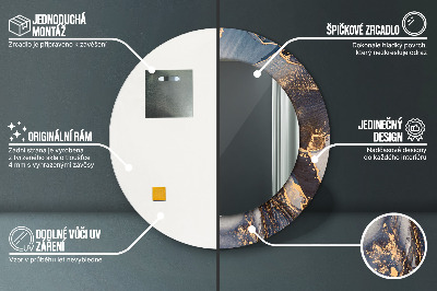 Miroir rond cadre imprimé Fluide abstrait