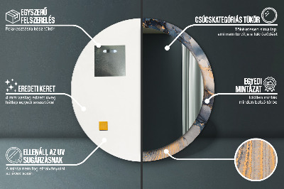 Miroir rond cadre imprimé Fluide abstrait