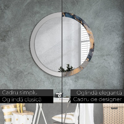 Miroir rond cadre imprimé Fluide abstrait