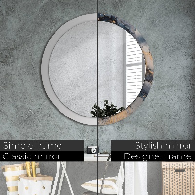 Miroir rond cadre imprimé Fluide abstrait