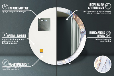Miroir rond cadre imprimé Art fluide abstrait