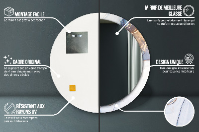 Miroir rond cadre imprimé Art fluide abstrait