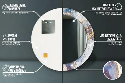 Miroir rond cadre imprimé Art fluide abstrait