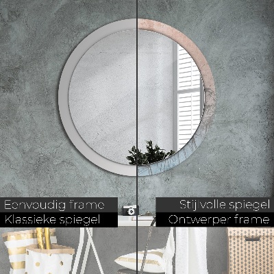 Miroir rond cadre avec impression Fleurs tropicales