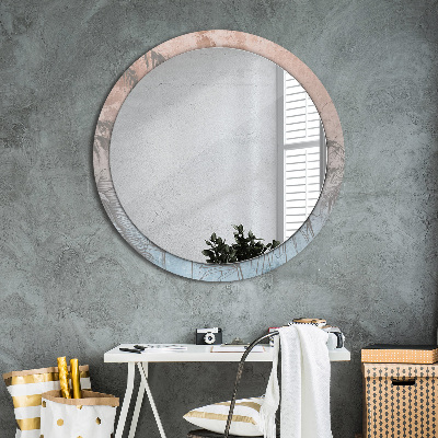 Miroir rond cadre avec impression Fleurs tropicales