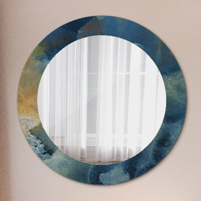 Miroir rond avec décoration Marbre onyx