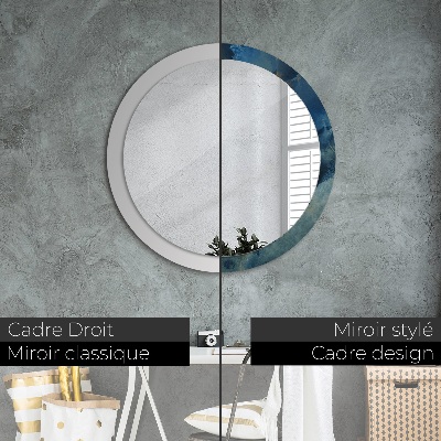 Miroir rond avec décoration Marbre onyx