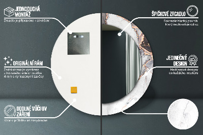 Miroir rond avec décoration Fluide abstrait